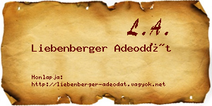 Liebenberger Adeodát névjegykártya